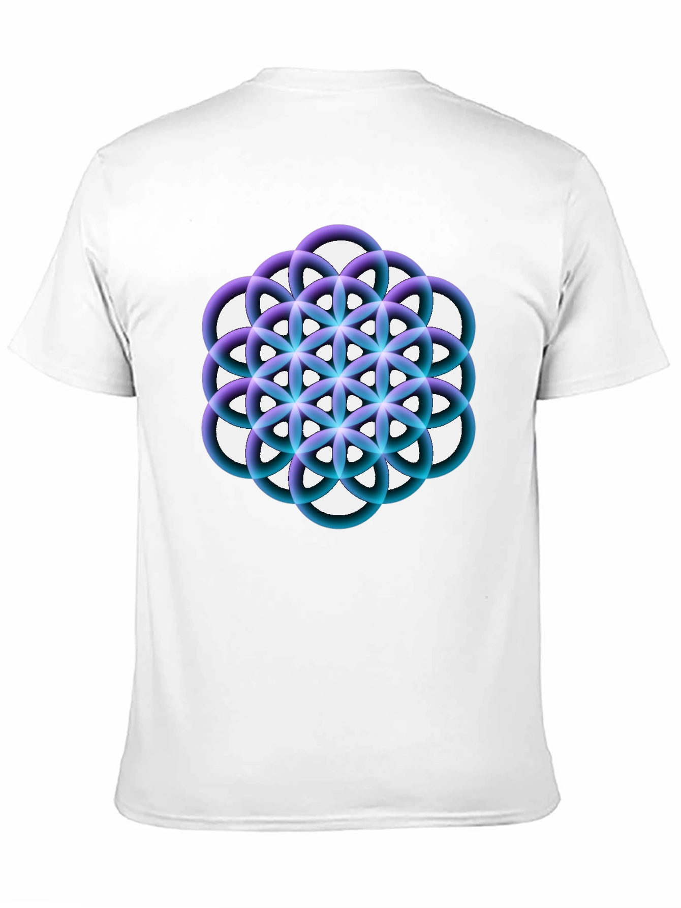 Geometric Circle Flower Black Graphic Tee