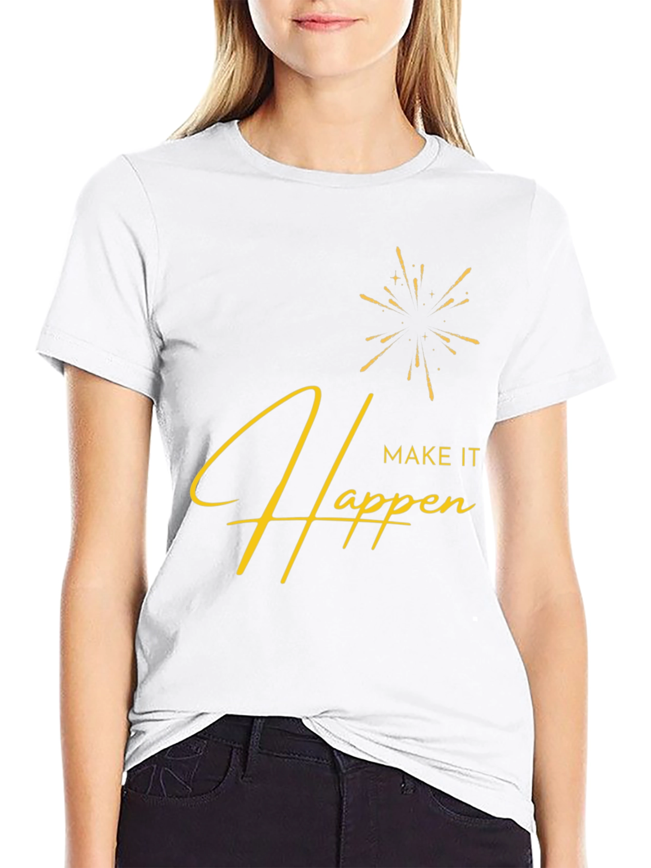 Make It Happen Graphic Tee - Stylish Black T-Shirt