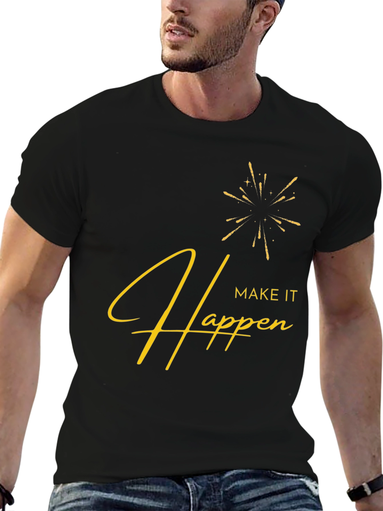 Make It Happen Graphic Tee - Stylish Black T-Shirt
