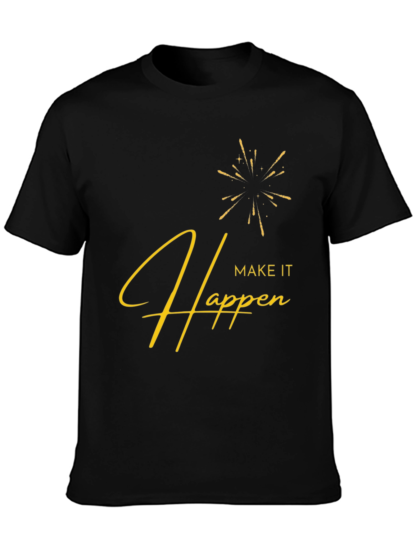 Make It Happen Graphic Tee - Stylish Black T-Shirt
