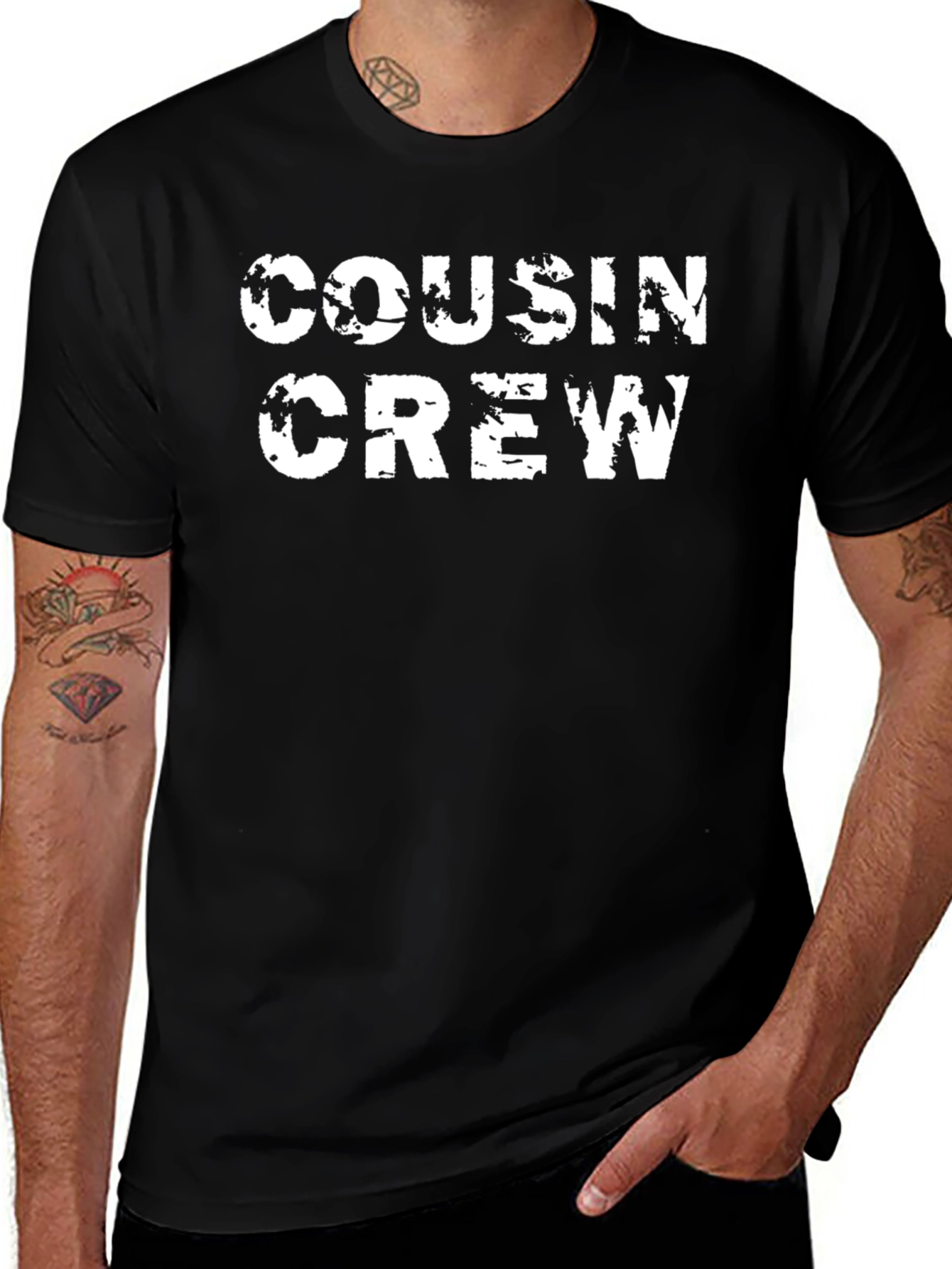 Cousin Crew Graphic T-Shirt - Black Cotton Tee