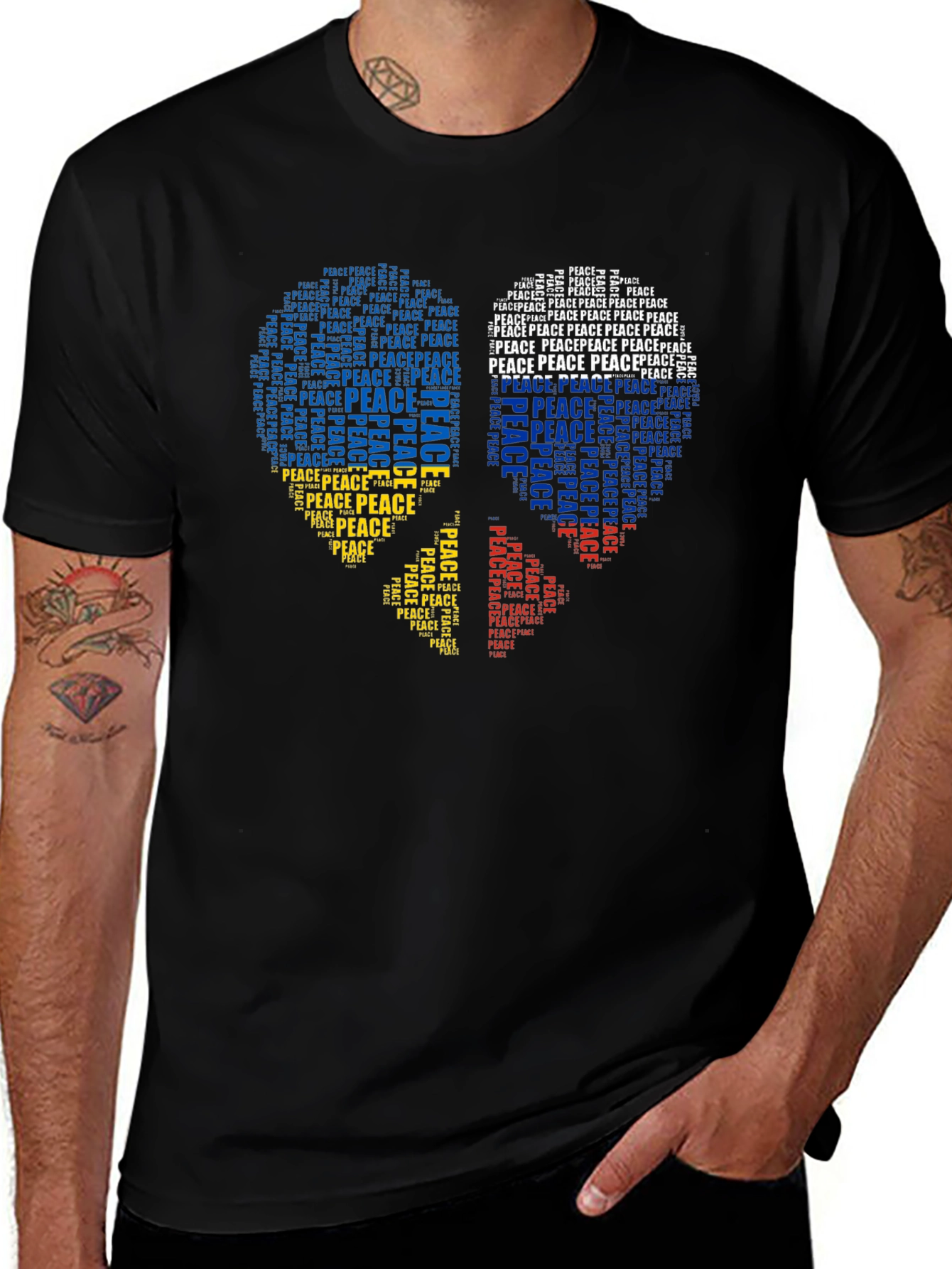 Peace T-Shirt - Ukraine Russia Heart Design