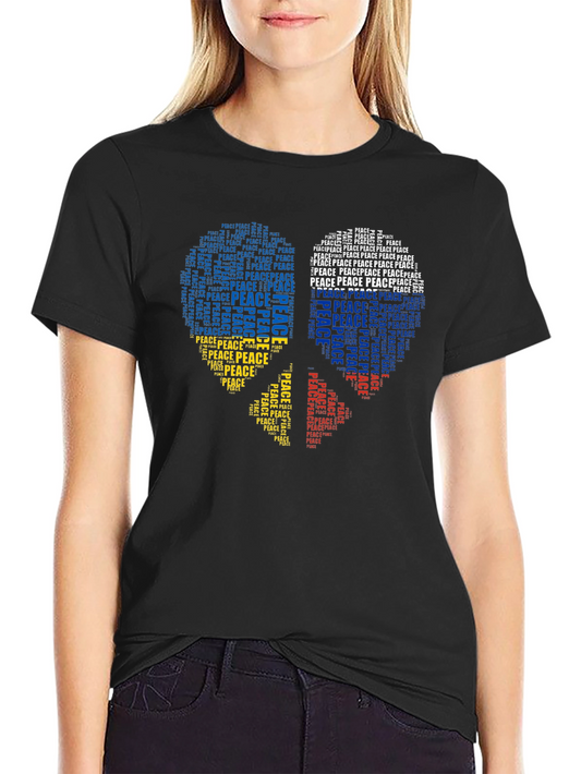 Peace T-Shirt - Ukraine Russia Heart Design