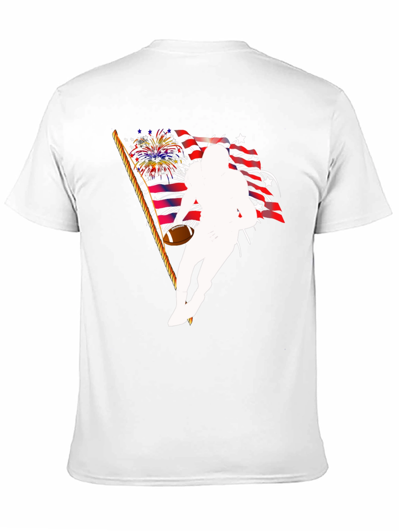 Patriotic Football Player Graphic T-Shirt