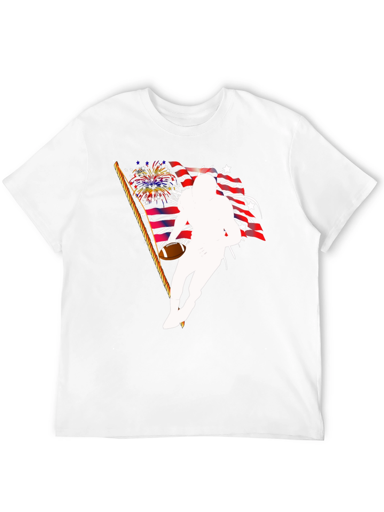 Patriotic Football Player Graphic T-Shirt