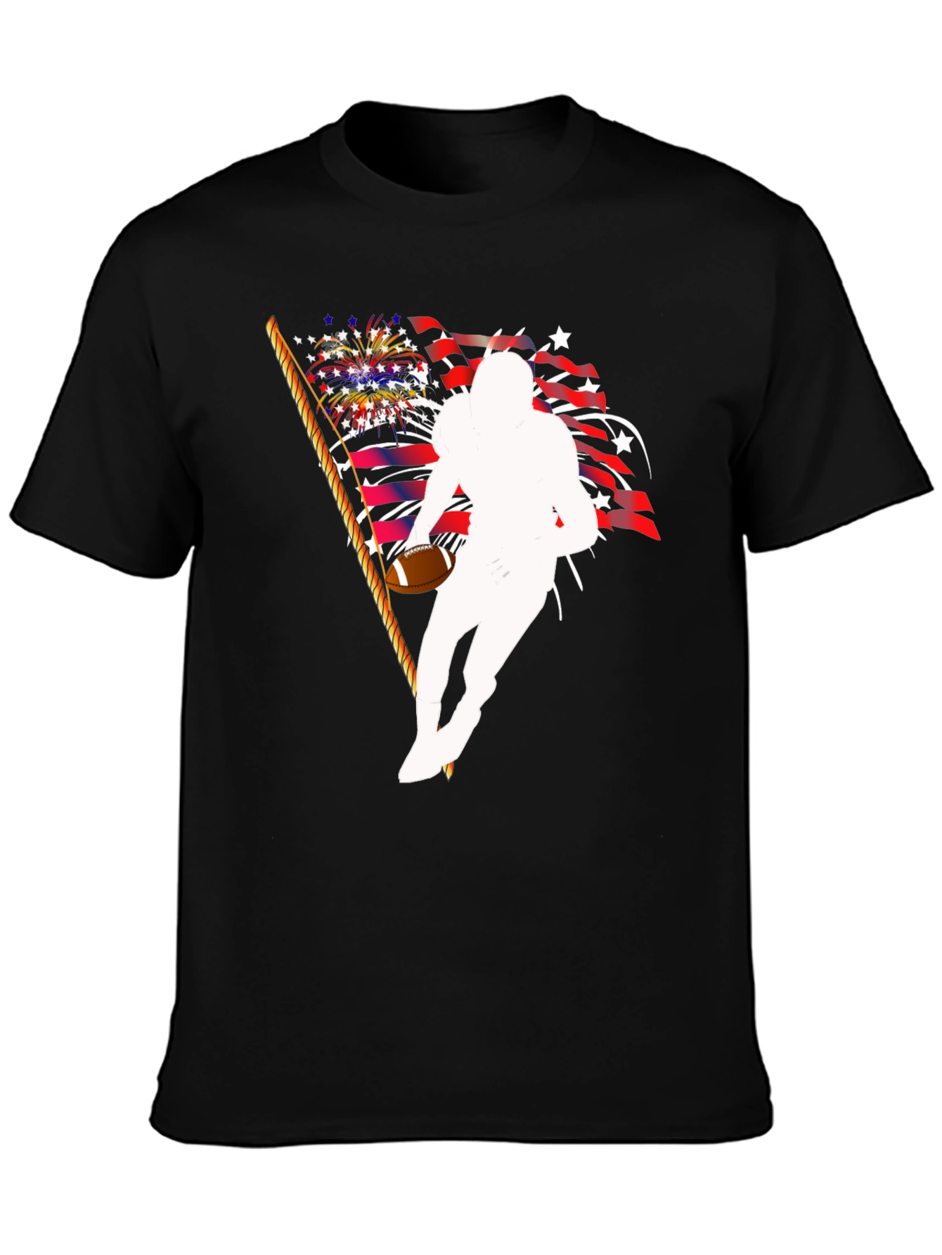 Patriotic Football Player Graphic T-Shirt