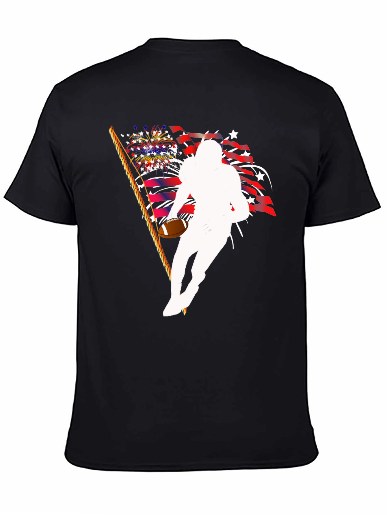 Patriotic Football Player Graphic T-Shirt
