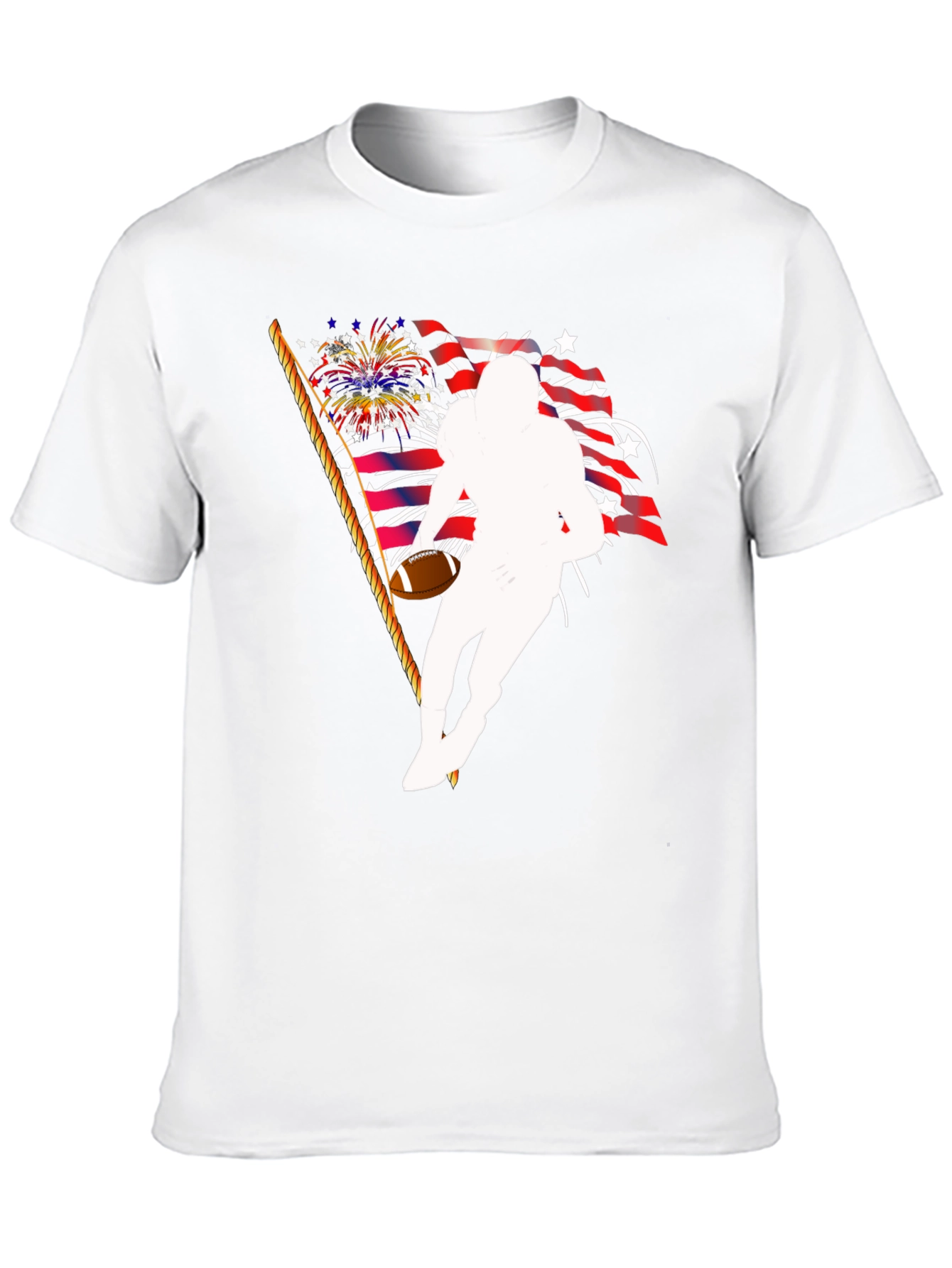 Patriotic Football Player Graphic T-Shirt