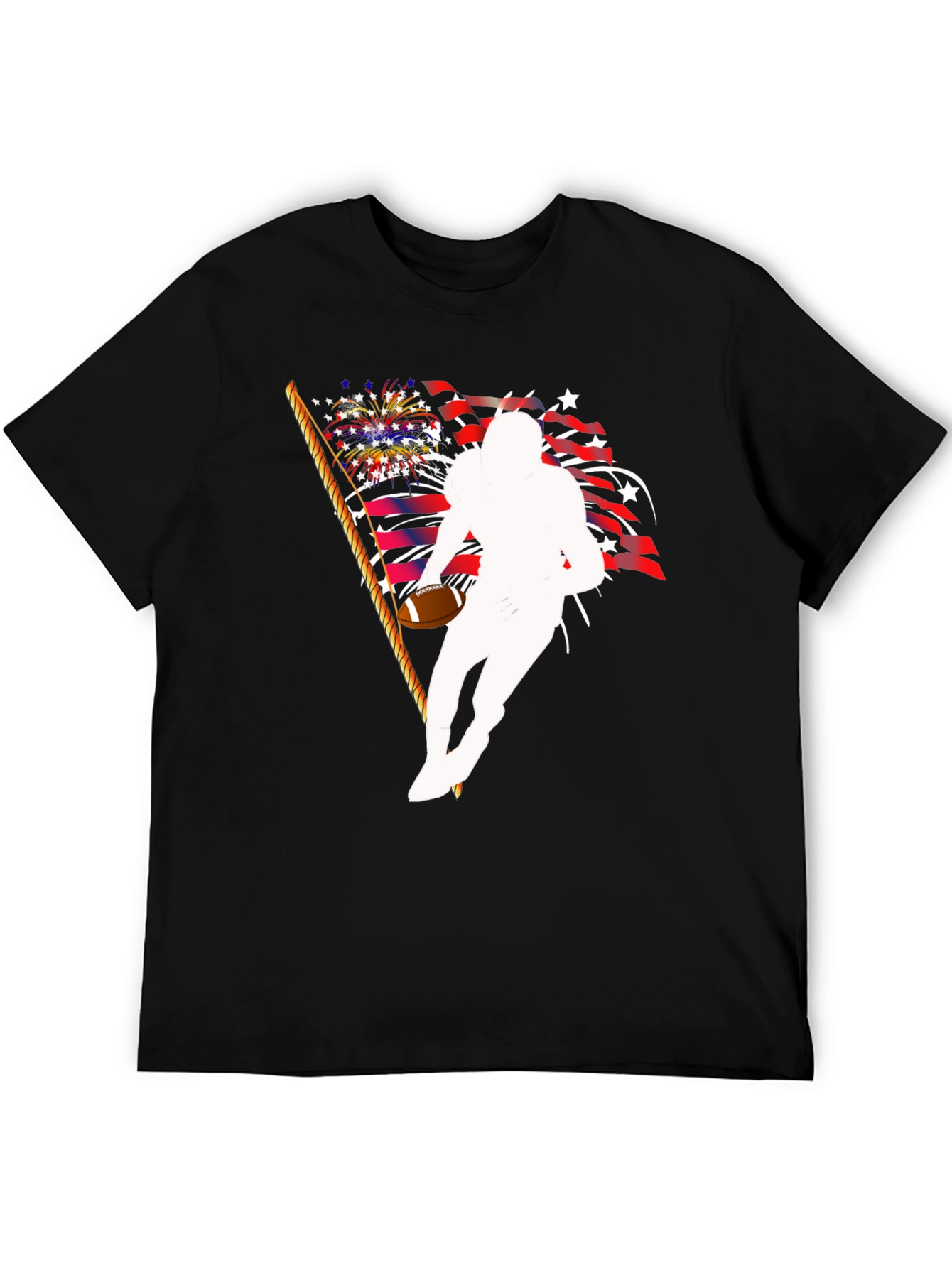 Patriotic Football Player Graphic T-Shirt