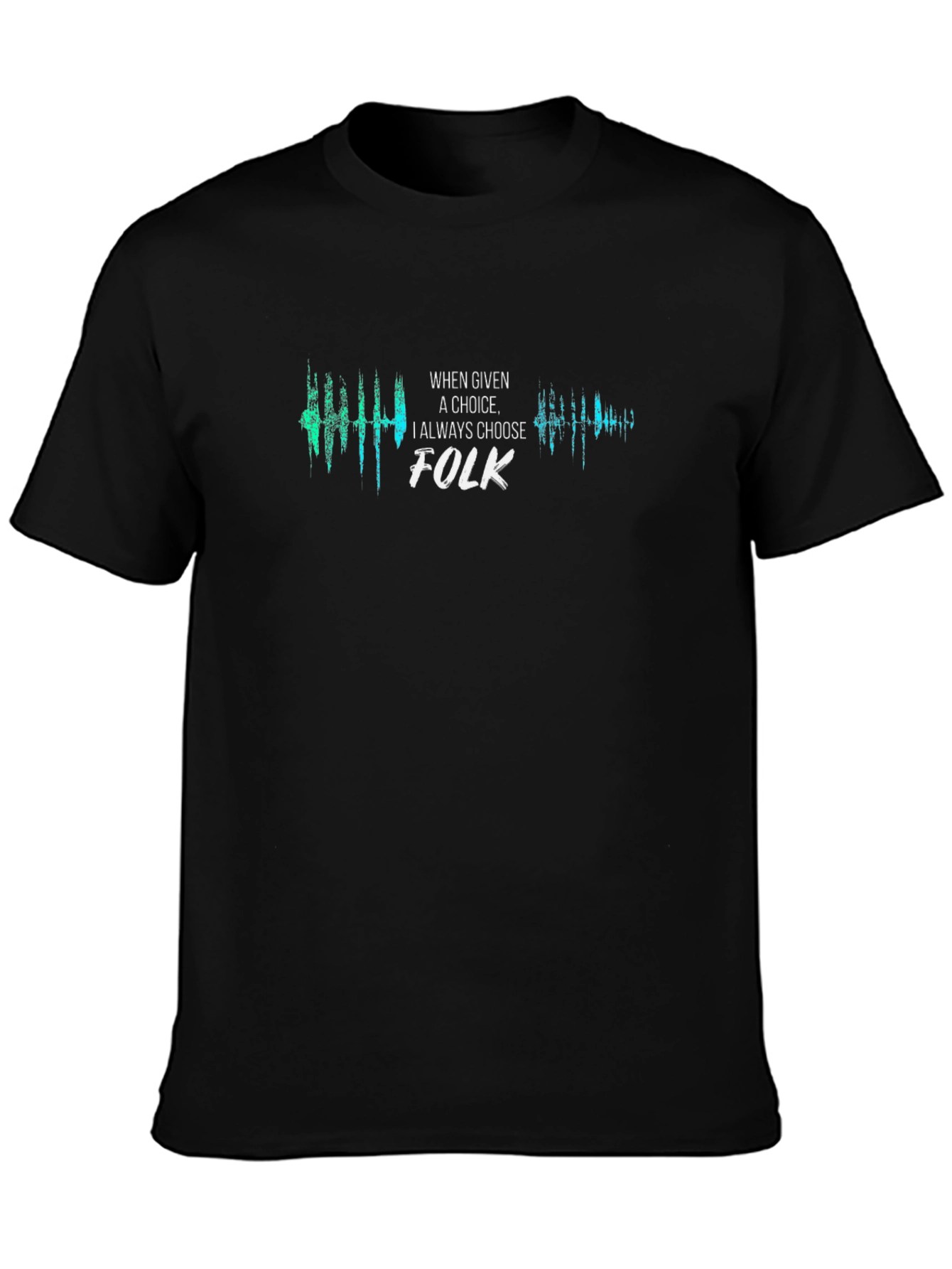 Folk Music Choice Graphic Tee - Stylish Black T-Shirt