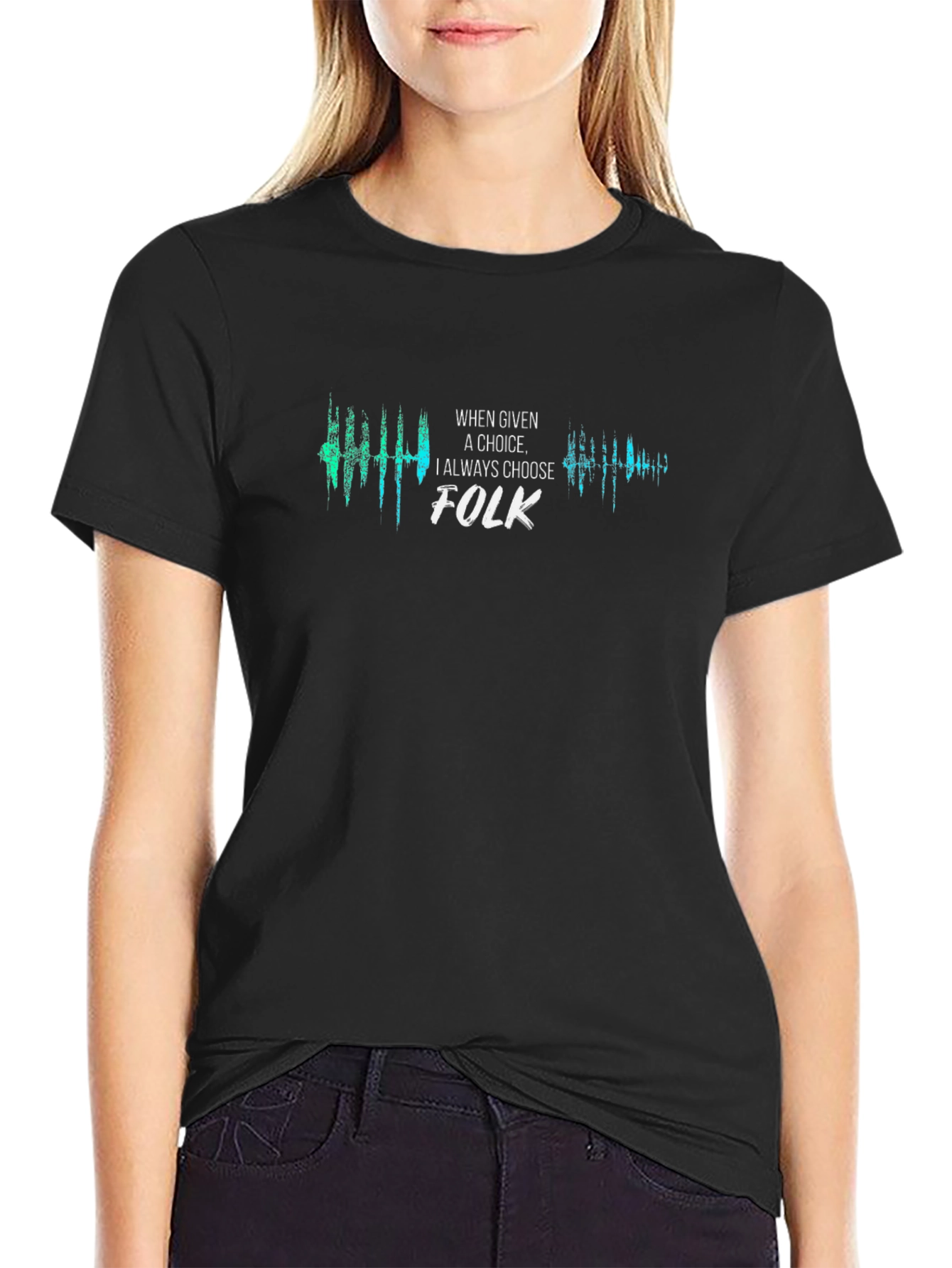 Folk Music Choice Graphic Tee - Stylish Black T-Shirt