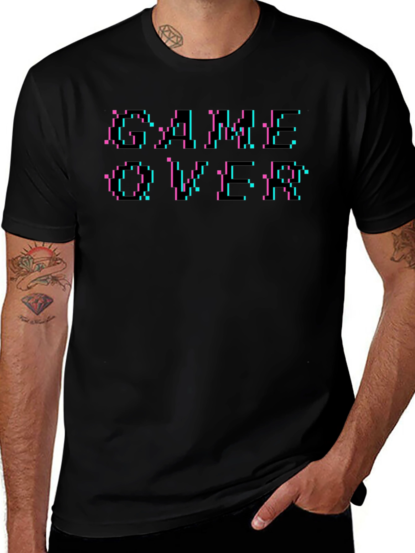 Retro Game Over Graphic Black T-Shirt