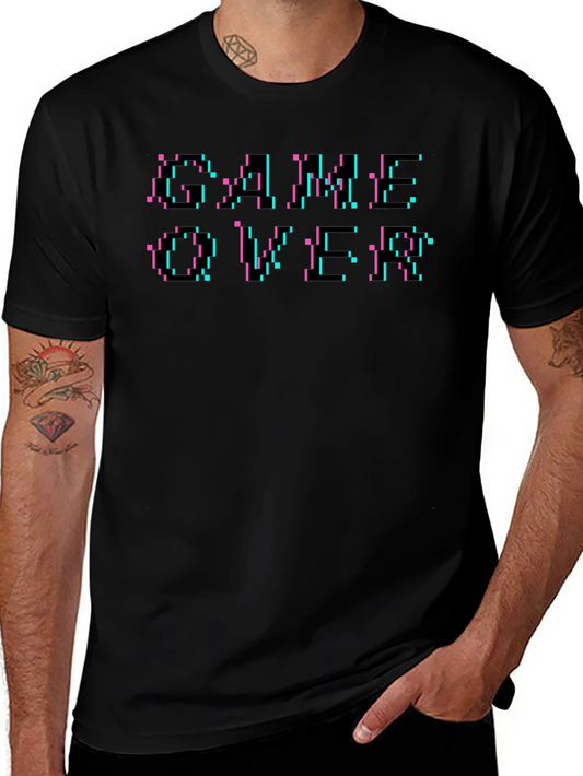 Retro Game Over Graphic Black T-Shirt