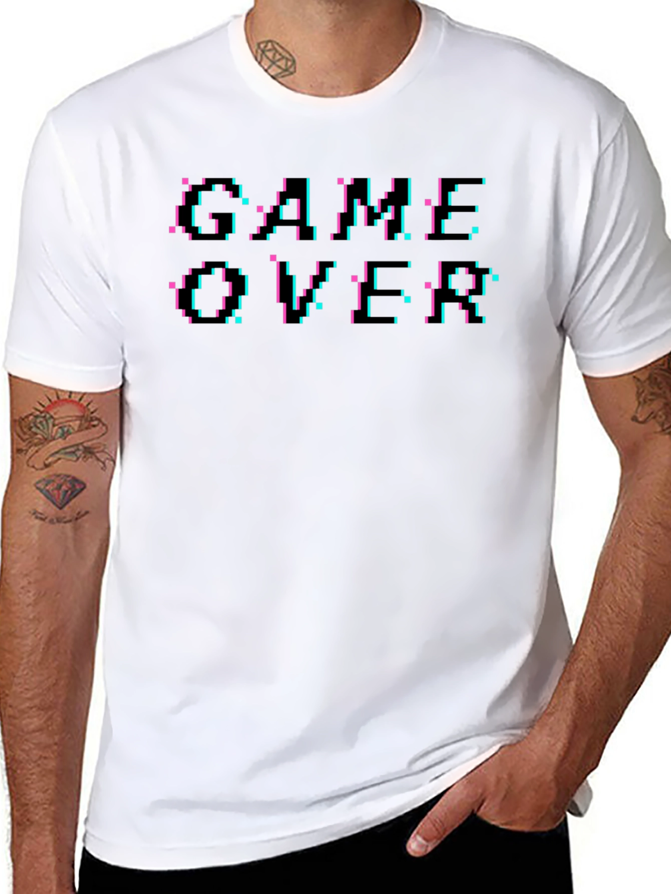 Retro Game Over Graphic Black T-Shirt