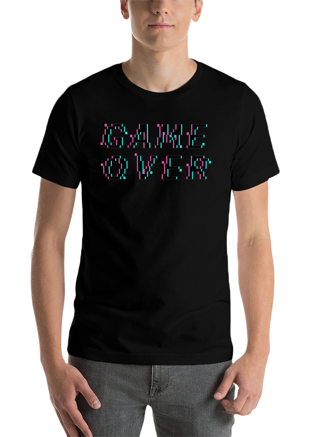 Retro Game Over Graphic Black T-Shirt