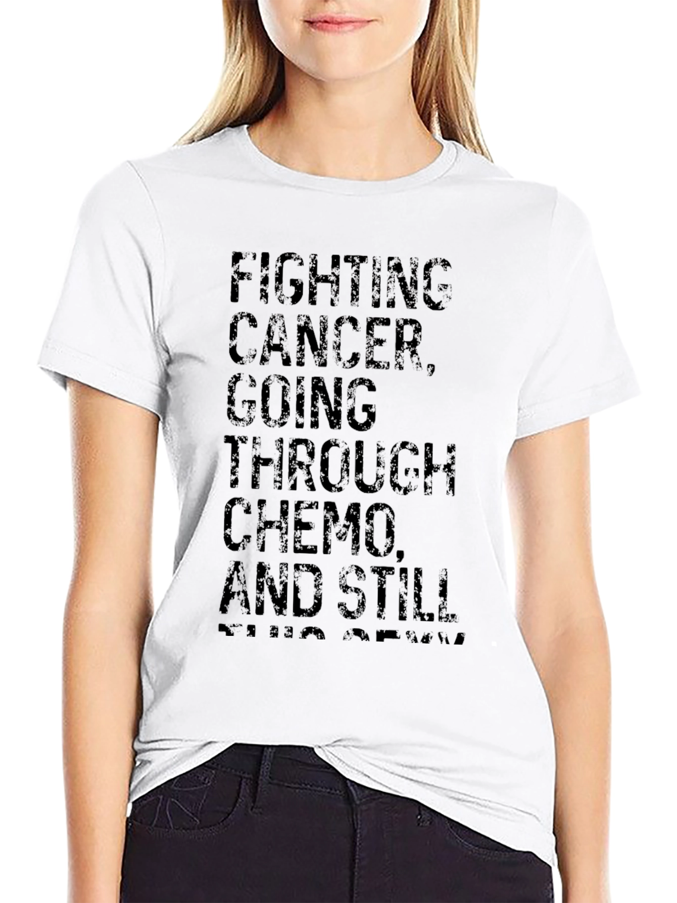 Fighting Cancer Chemo Strong Black T-Shirt