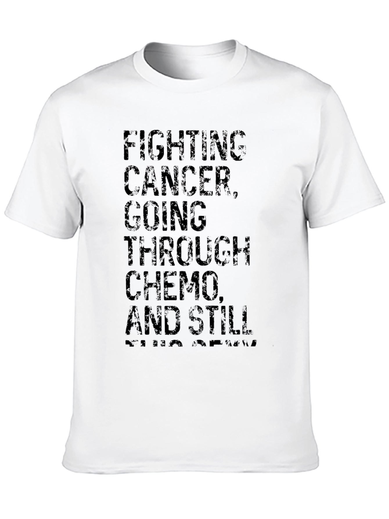 Fighting Cancer Chemo Strong Black T-Shirt