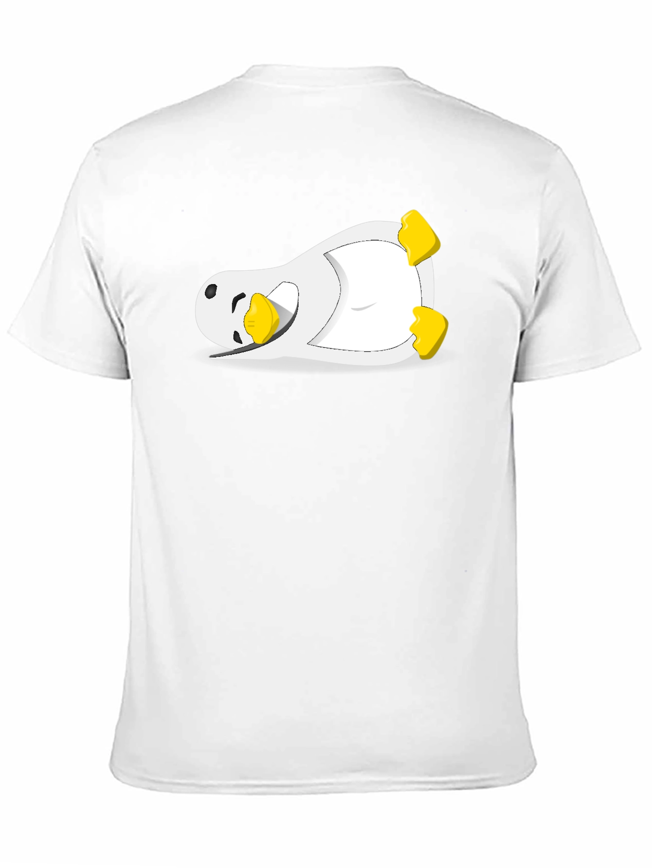 Lazy Penguin Graphic Tee - Black Cotton Blend