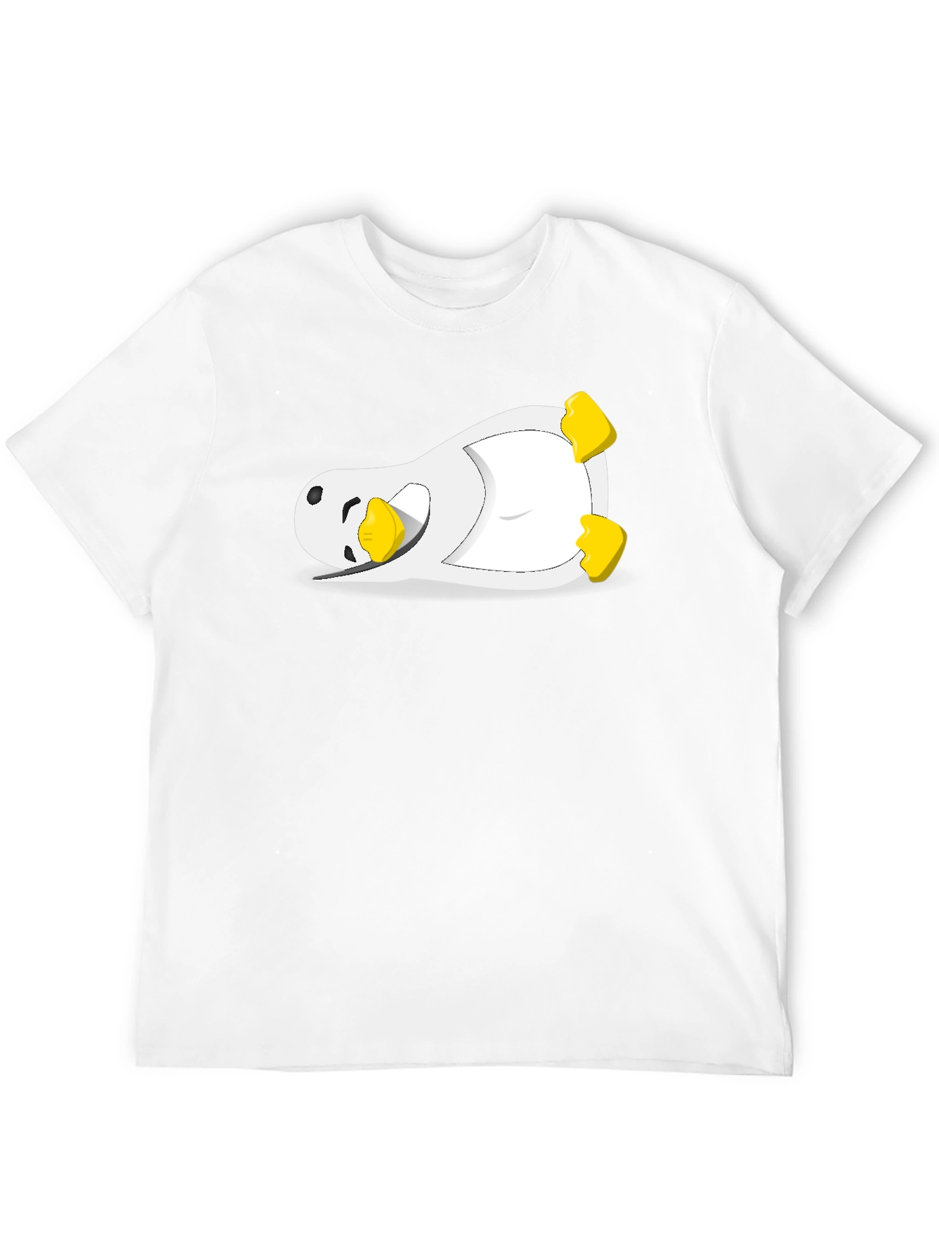 Lazy Penguin Graphic Tee - Black Cotton Blend
