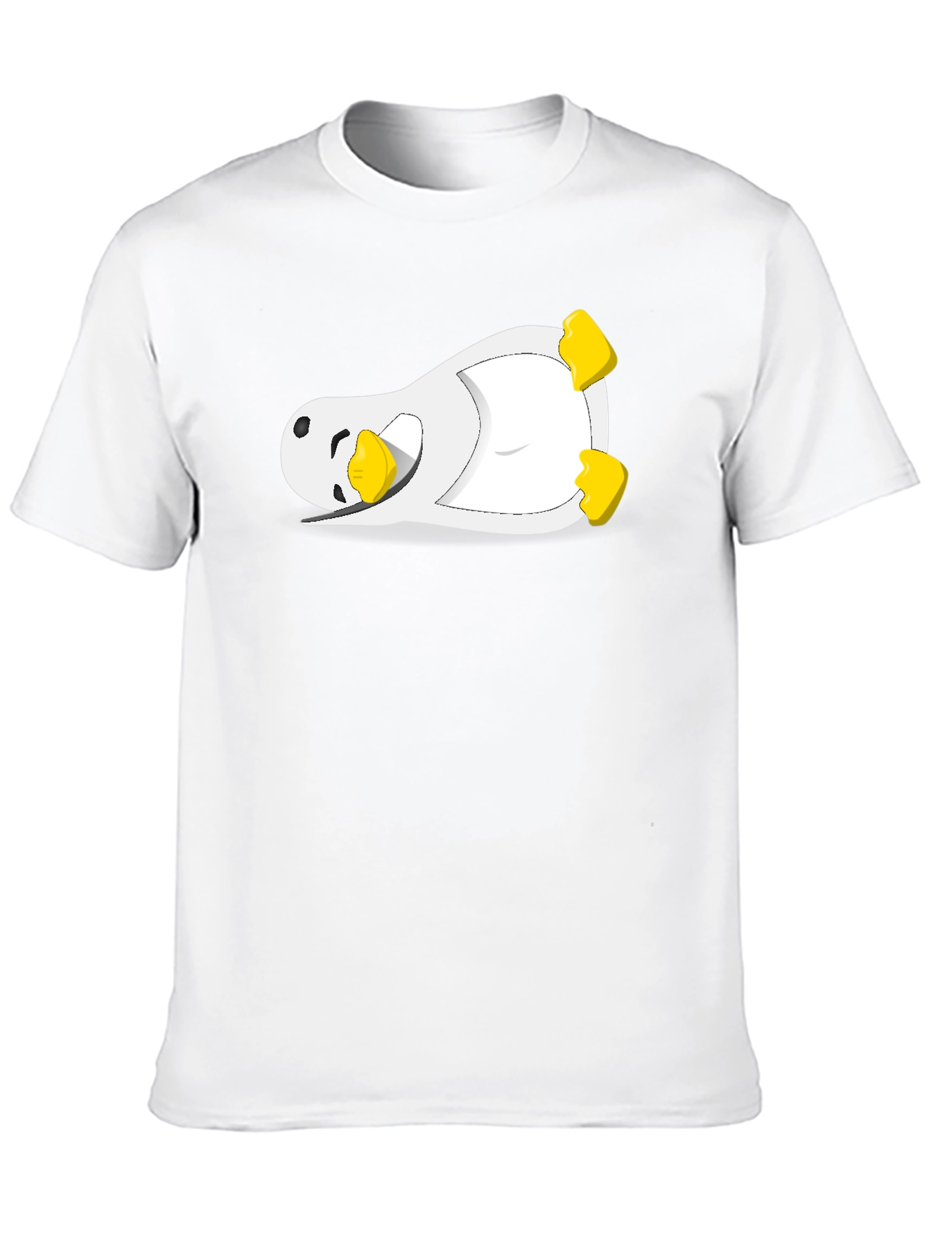 Lazy Penguin Graphic Tee - Black Cotton Blend