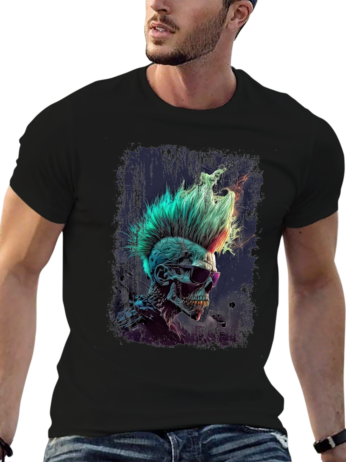 Punk Rock Skull Graphic Tee - Edgy Style