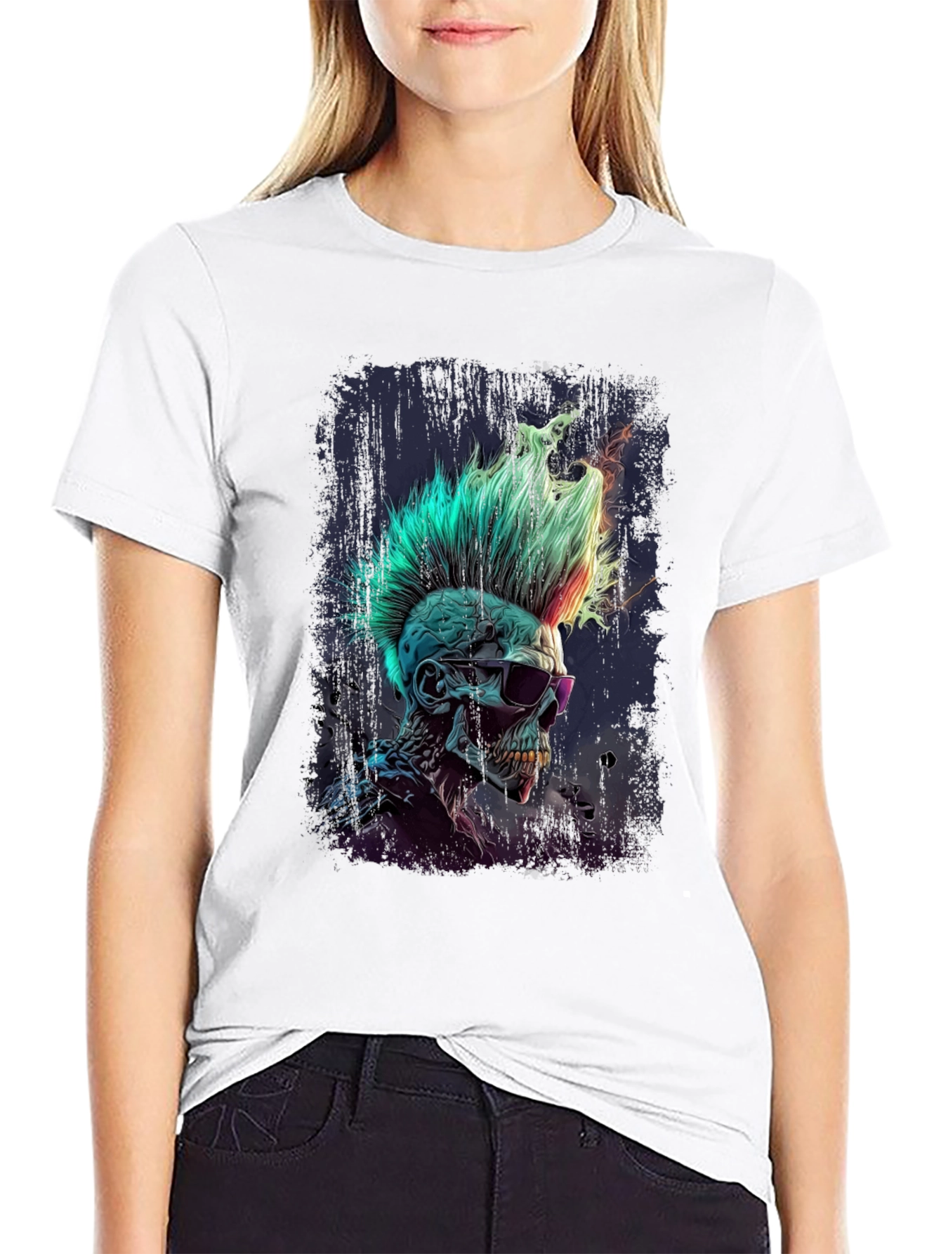 Punk Rock Skull Graphic Tee - Edgy Style
