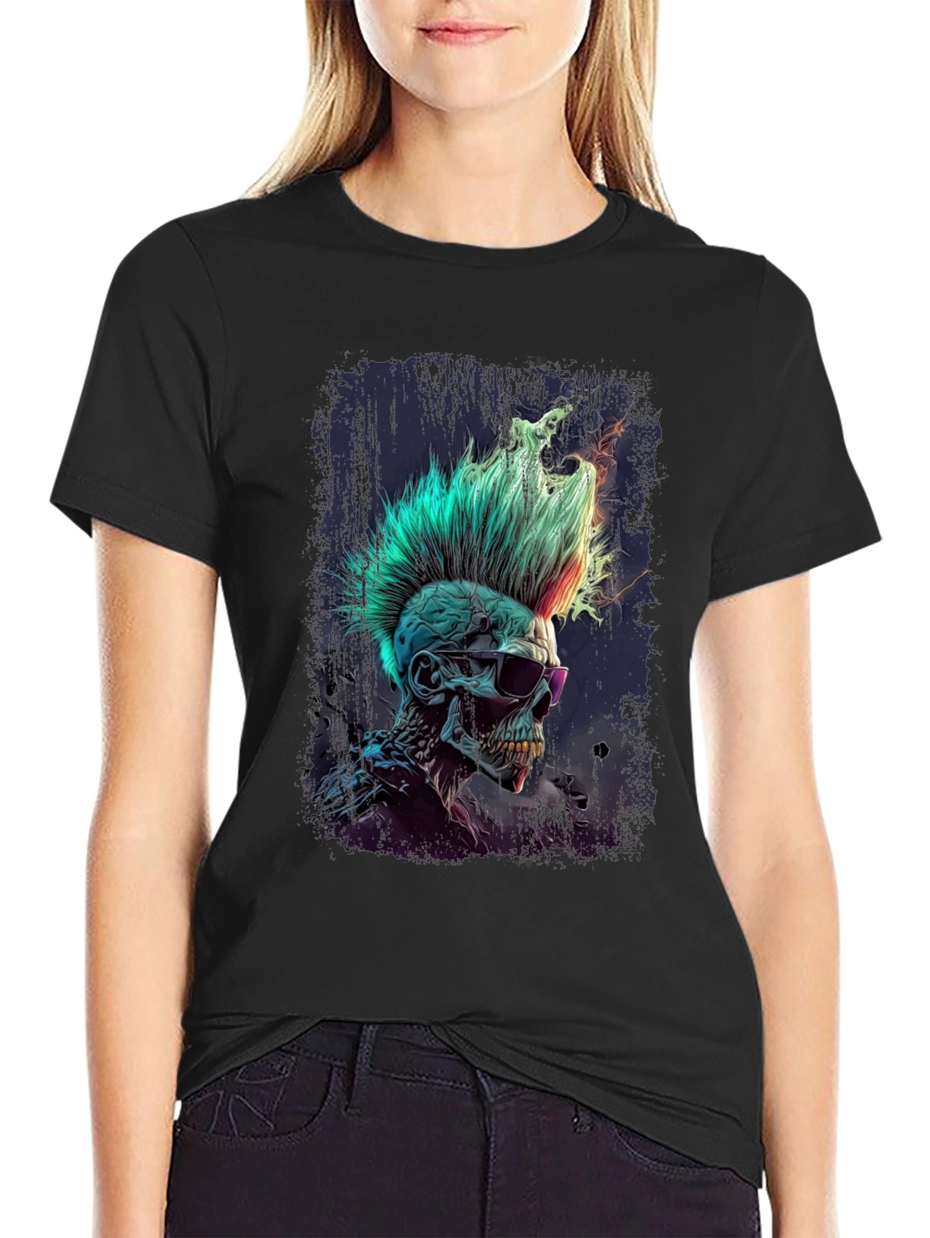 Punk Rock Skull Graphic Tee - Edgy Style