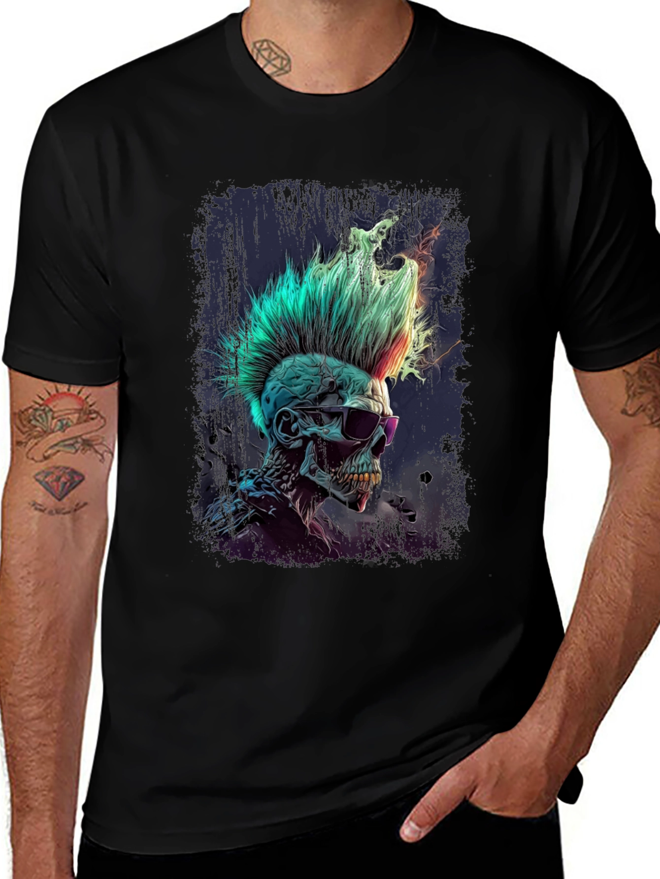 Punk Rock Skull Graphic Tee - Edgy Style