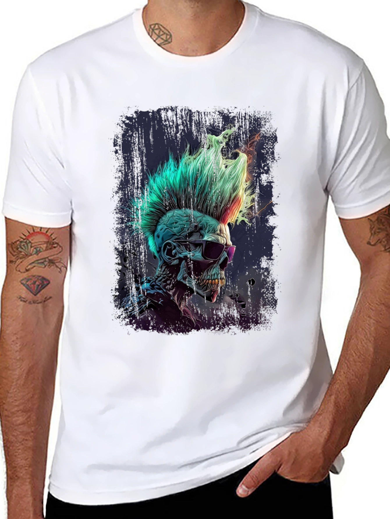 Punk Rock Skull Graphic Tee - Edgy Style