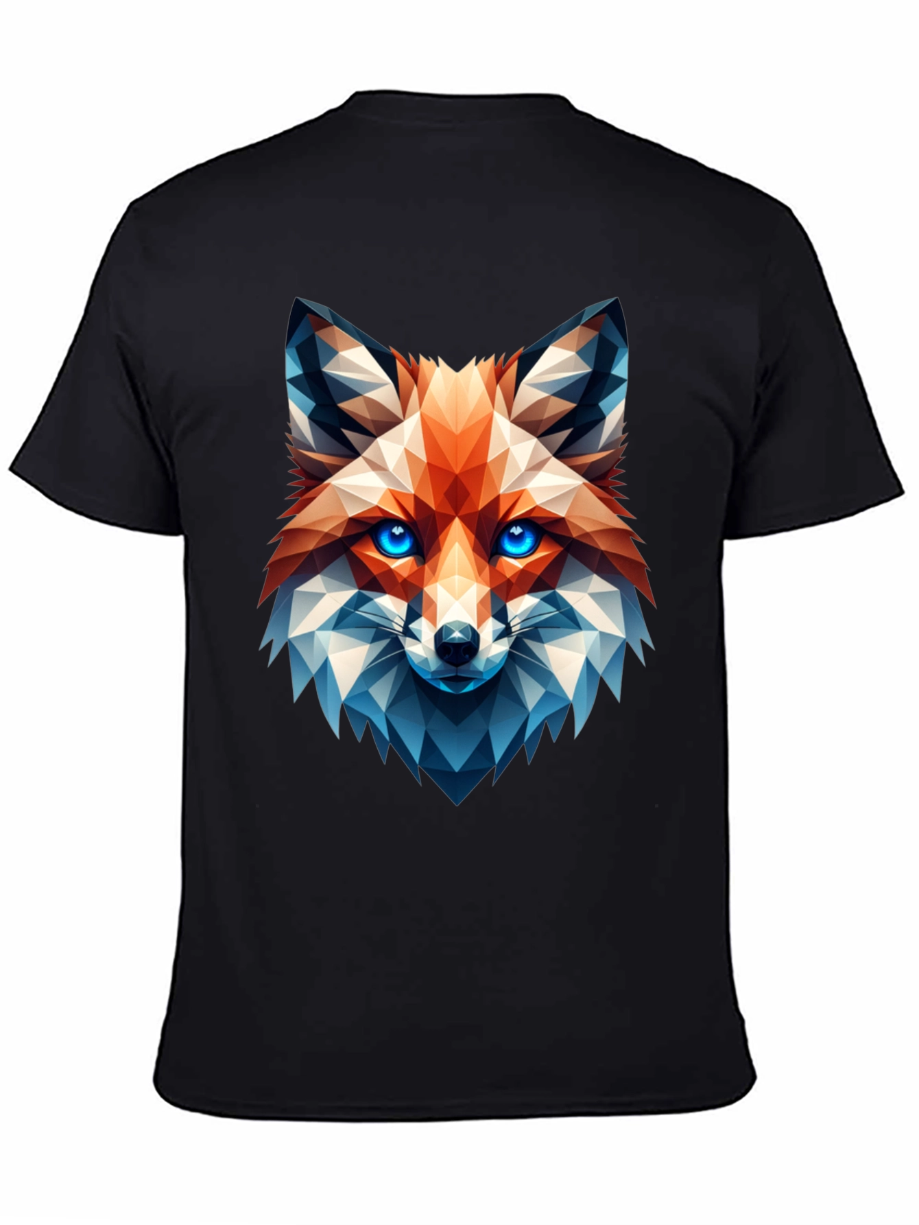 Geometric Fox Graphic Tee - Stylish Mens Black T-Shirt