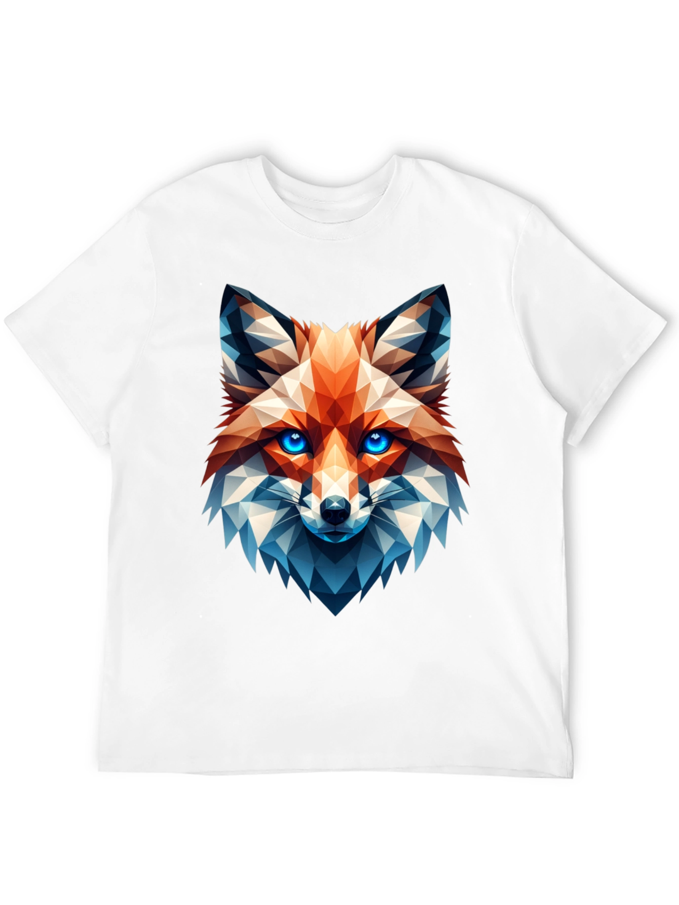 Geometric Fox Graphic Tee - Stylish Mens Black T-Shirt