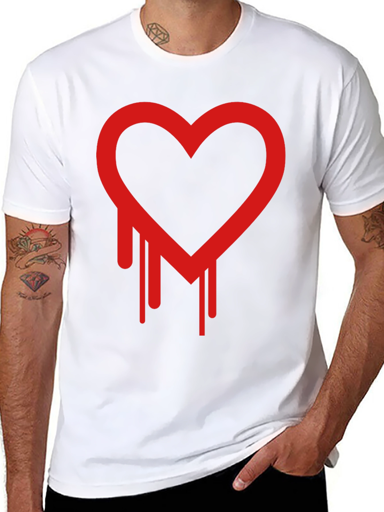 Dripping Heart Graphic Black T-Shirt