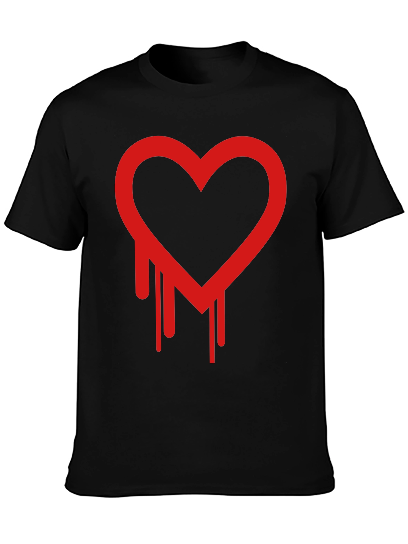 Dripping Heart Graphic Black T-Shirt