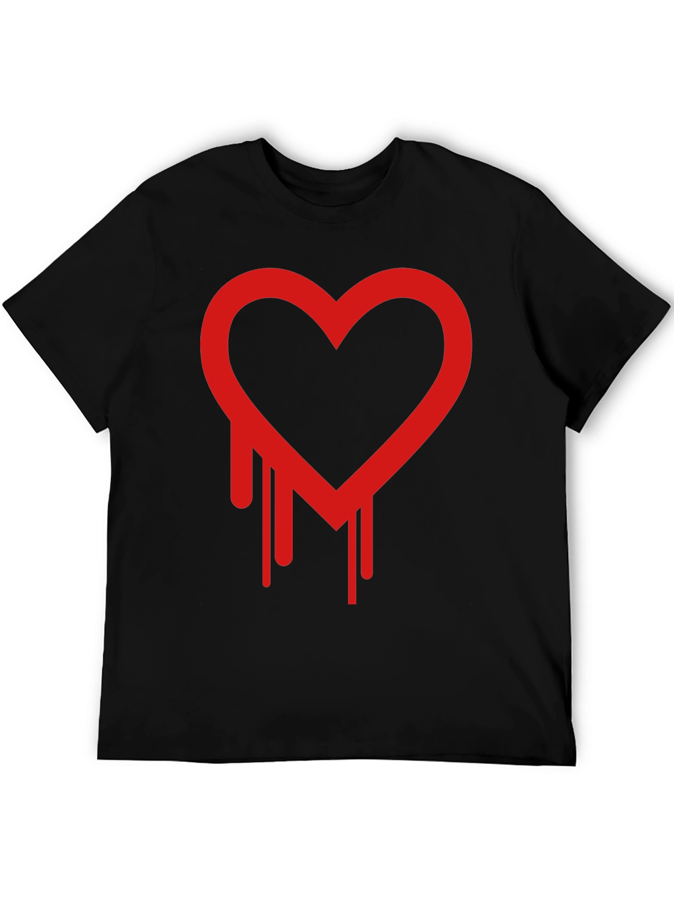 Dripping Heart Graphic Black T-Shirt