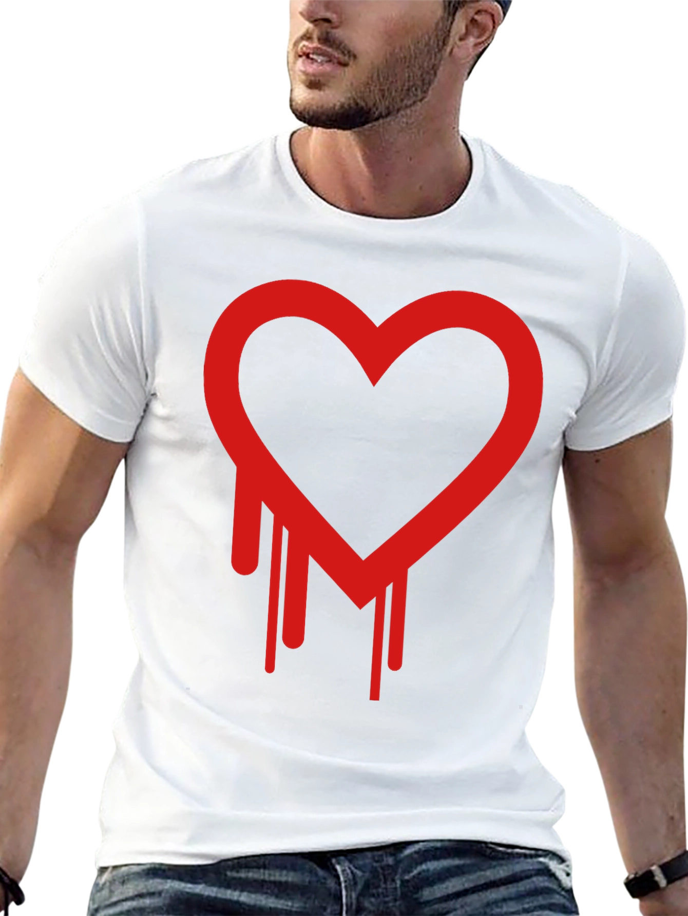 Dripping Heart Graphic Black T-Shirt
