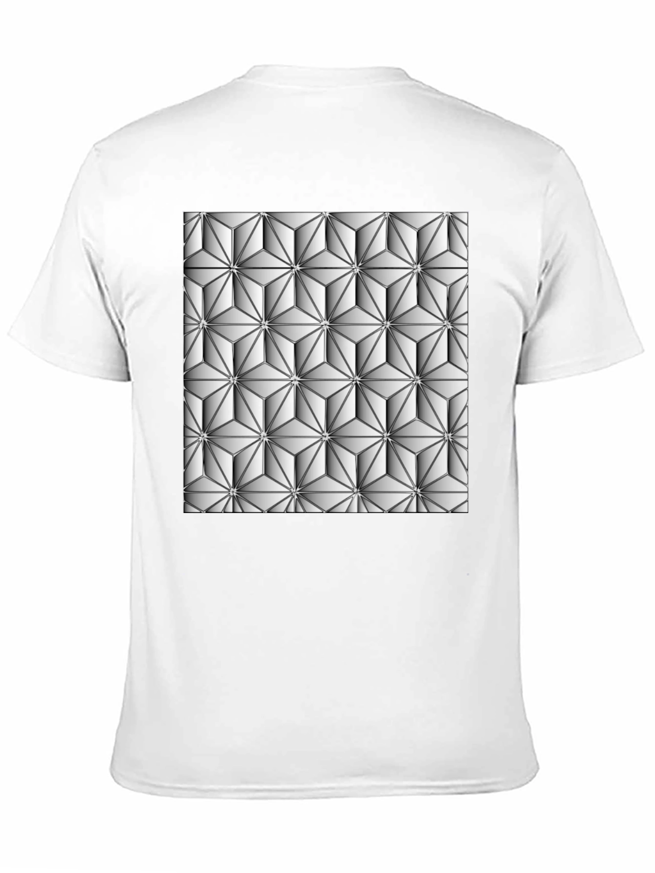 Geometric 3D Pattern Black T-Shirt