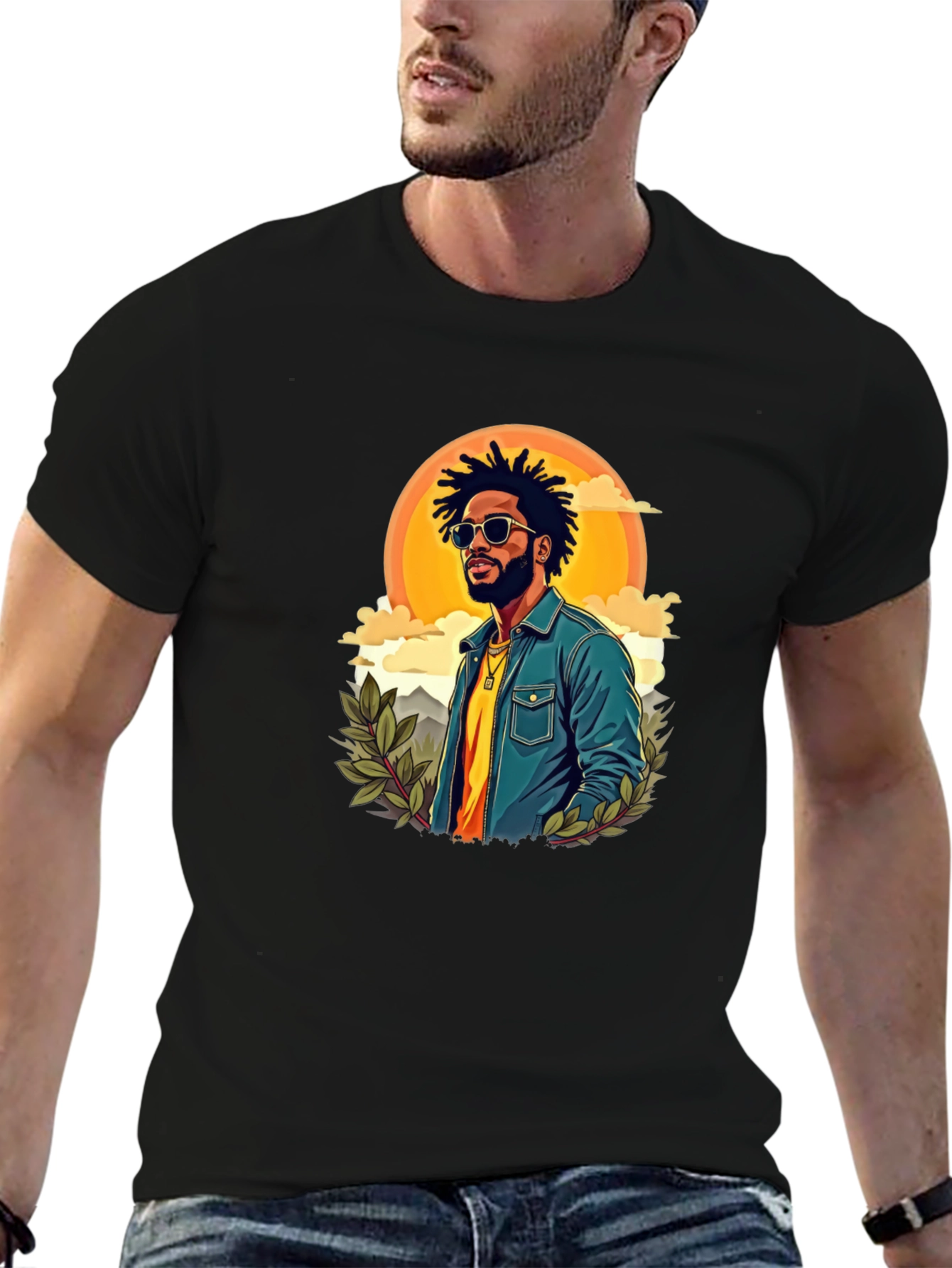 Retro Graphic Tee - Cool Illustrated Man