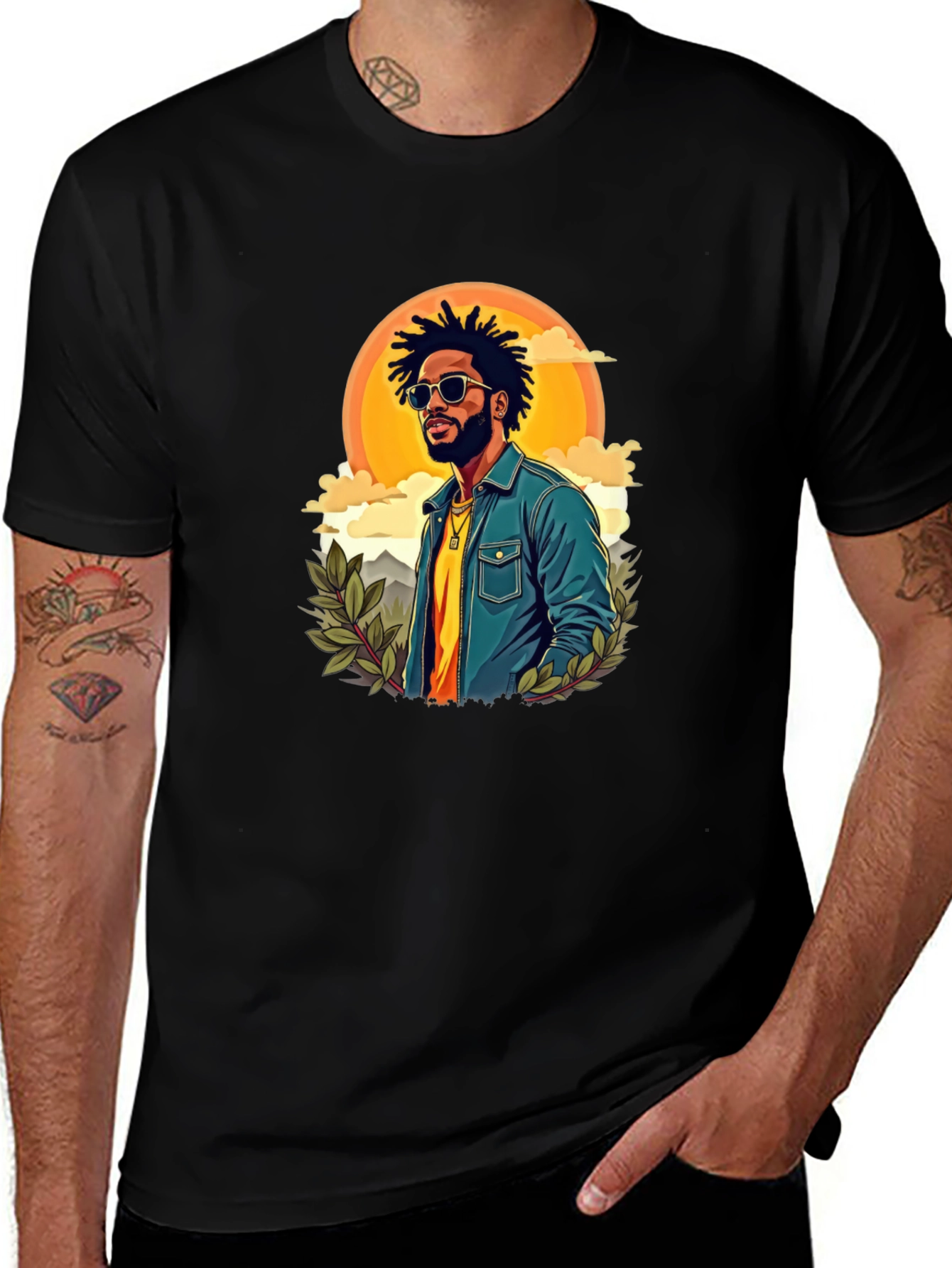 Retro Graphic Tee - Cool Illustrated Man
