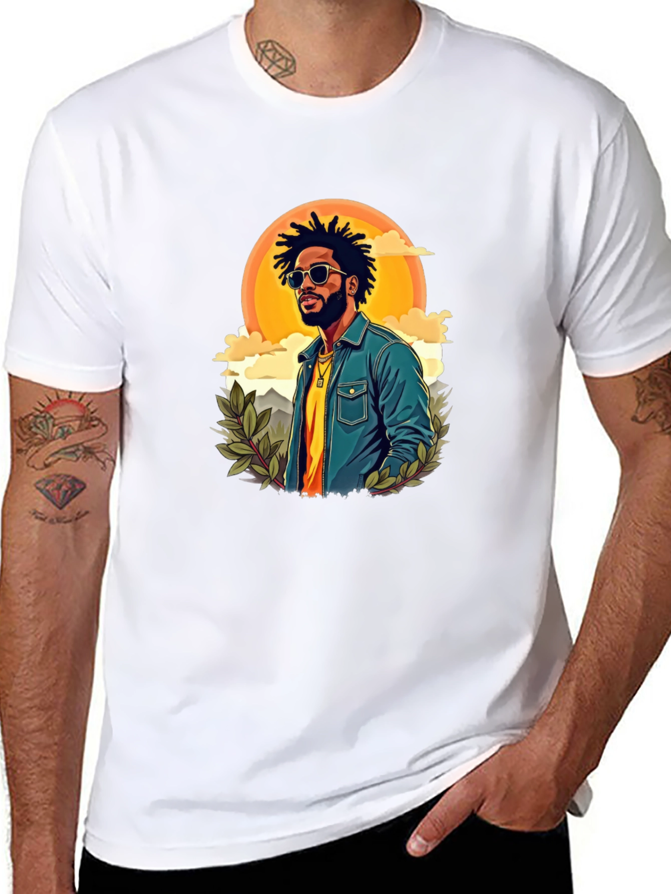 Retro Graphic Tee - Cool Illustrated Man