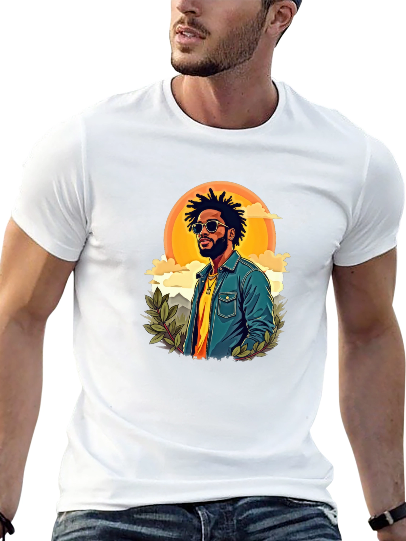 Retro Graphic Tee - Cool Illustrated Man