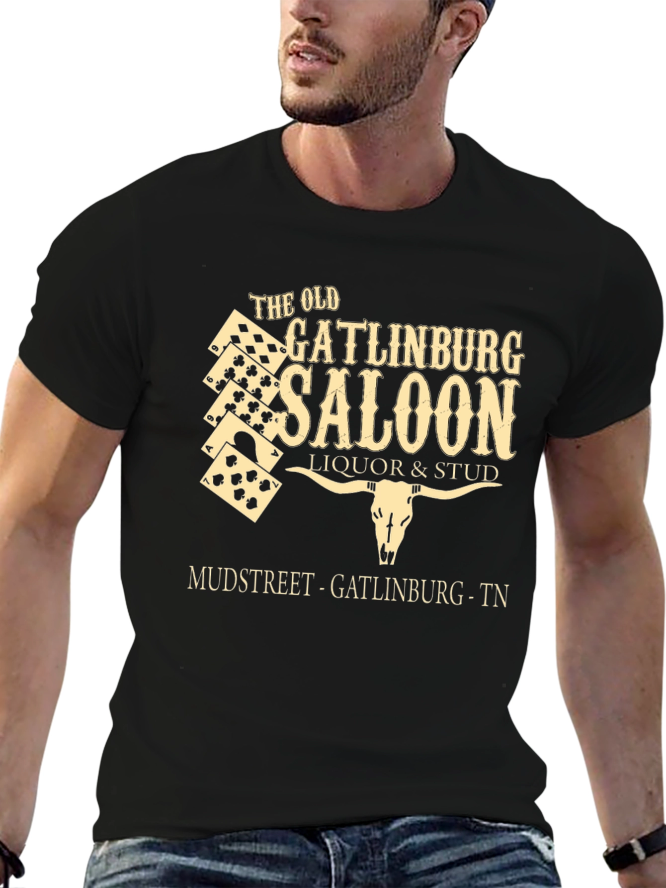 Old Gatlinburg Saloon Black Graphic Tee