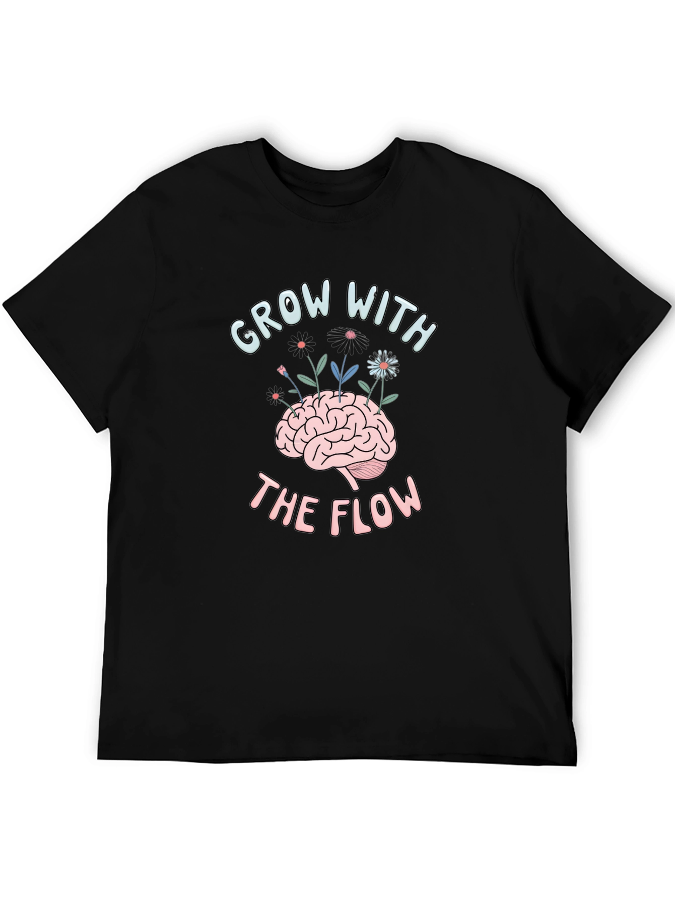 Grow with the Flow Brain Graphic T-Shirt