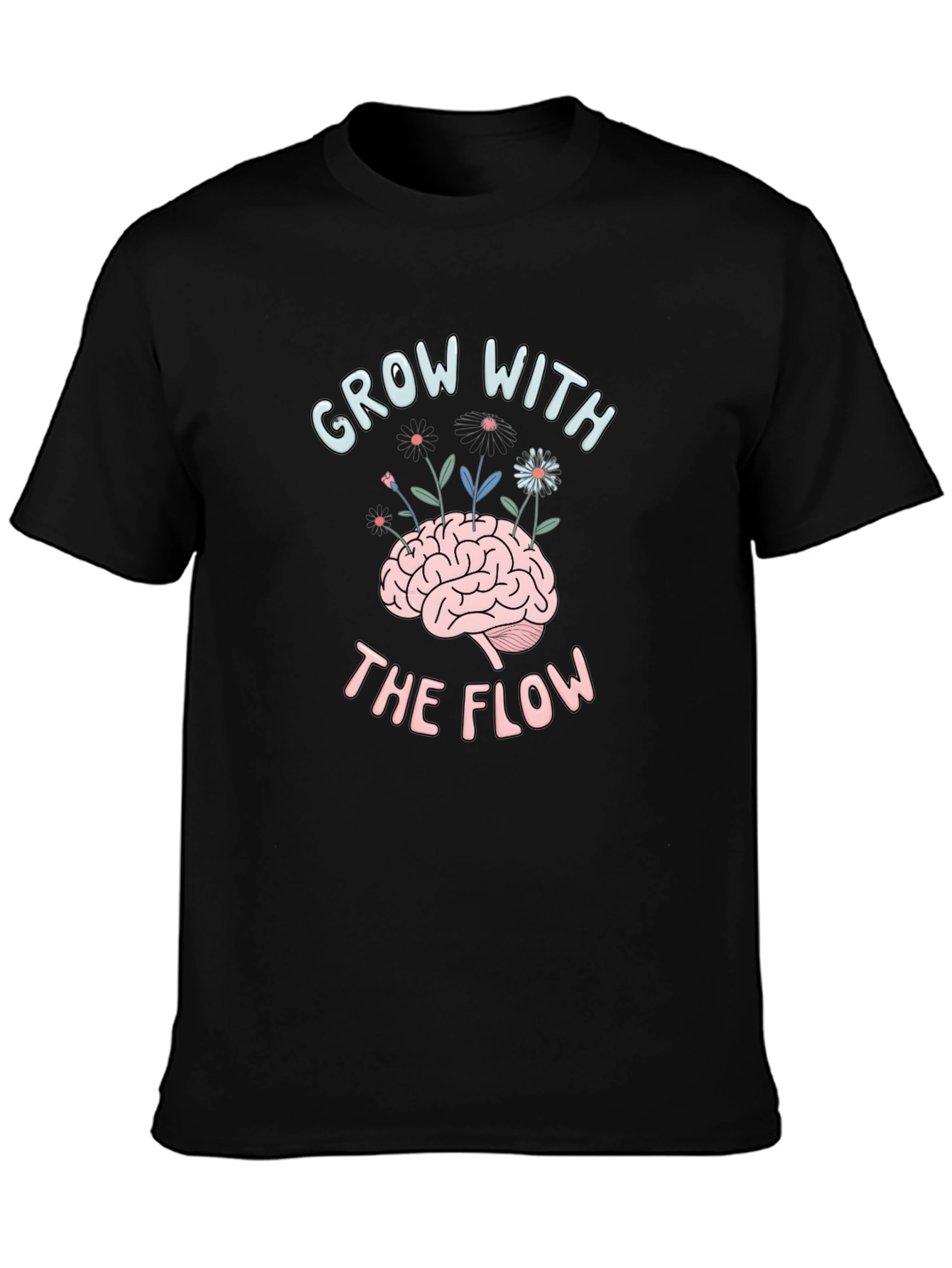 Grow with the Flow Brain Graphic T-Shirt