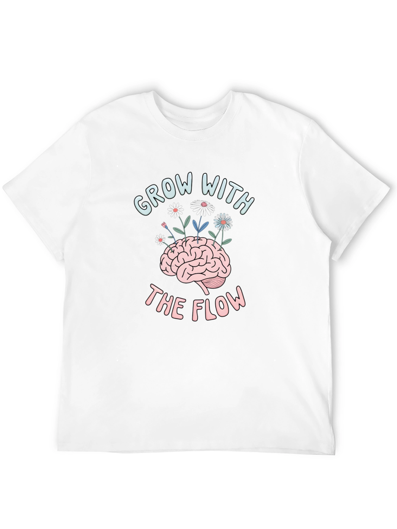 Grow with the Flow Brain Graphic T-Shirt