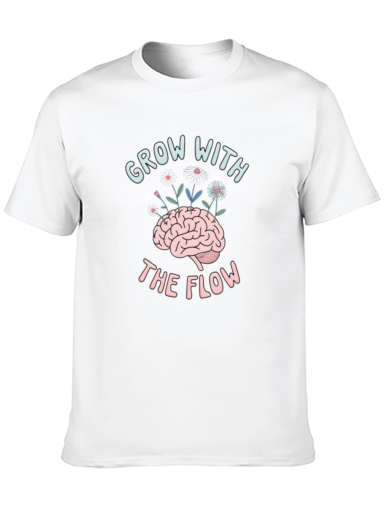 Grow with the Flow Brain Graphic T-Shirt