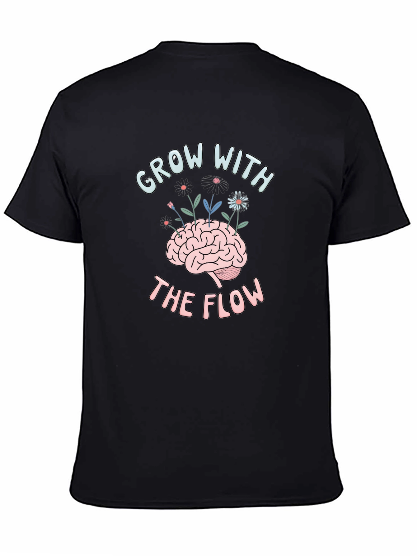 Grow with the Flow Brain Graphic T-Shirt