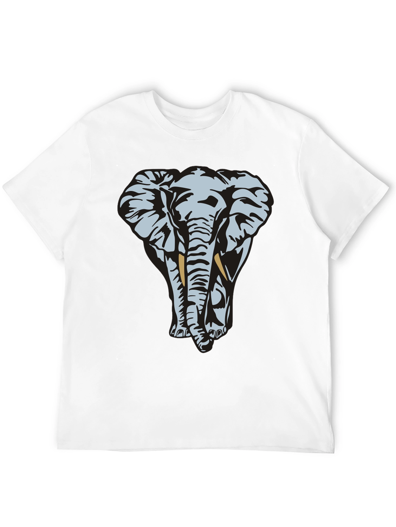 Elephant Graphic Tee - Black Cotton T-Shirt