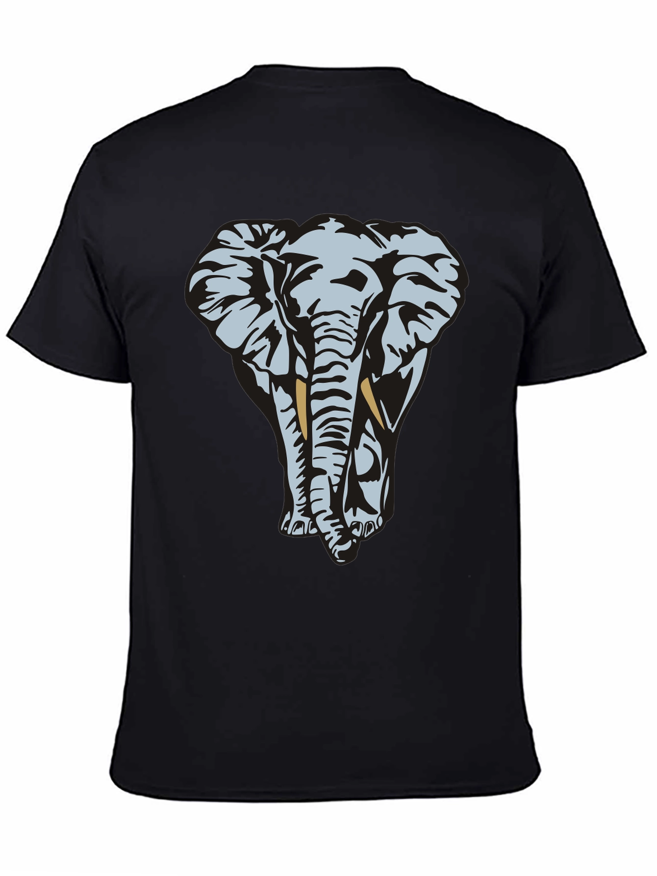 Elephant Graphic Tee - Black Cotton T-Shirt