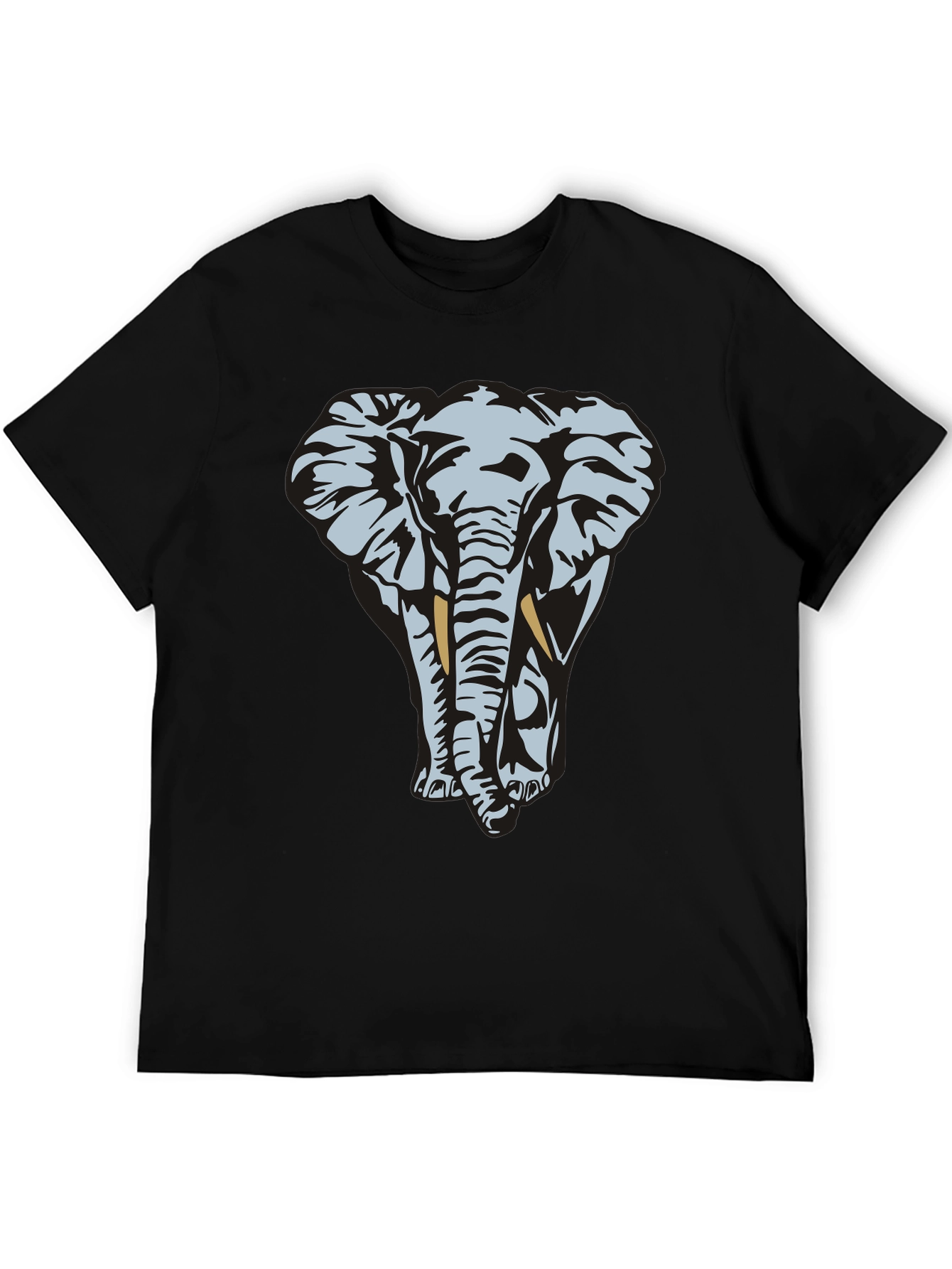 Elephant Graphic Tee - Black Cotton T-Shirt