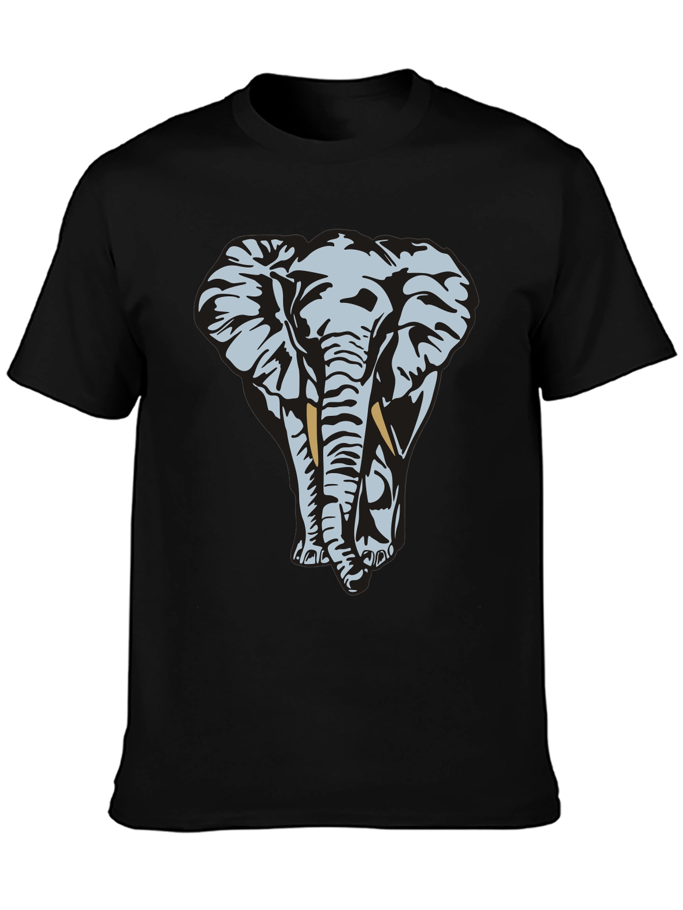 Elephant Graphic Tee - Black Cotton T-Shirt